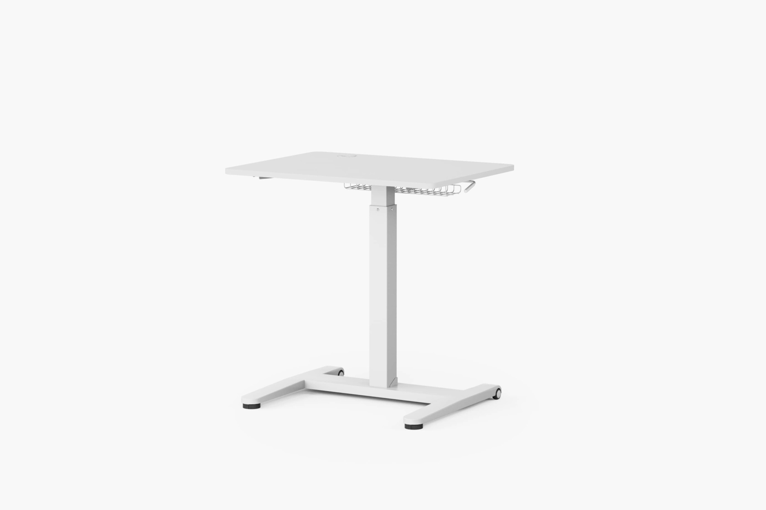 Compact adjustable store height desk